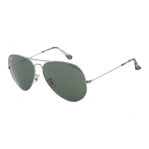 RayBan Металл Aviator Солнцезащитные очки Унисекс Серебряный