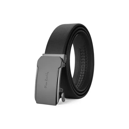 PIERRE CARDIN Бизнес Повседневный Автоматическая застежка Ремни из крупнозернистой текстуры коровьей кожи Мужской Черный Ширина 3,4 см