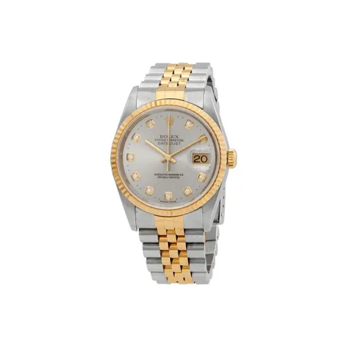 ROLEX Автоматический Механический Механизм Мужские Часы Log Series 36 мм Серебряные