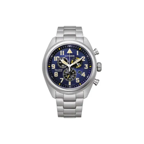 CITIZEN Светильник Кварцевый механизм Супер титан Ремешок Часы 44 мм Мужские часы Синий циферблат AT2480 81L