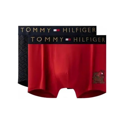 Tommy Hilfiger Year of the Dragon Series 2 пачки Темно-красный + Темно-синий Мужские боксер-шорты