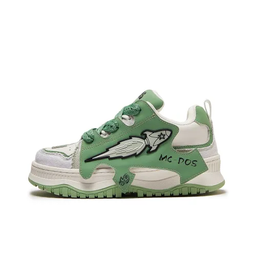 MC DOS Пухлые туфли Низкий топ Кроссовки для скейтбординга Унисекс Зеленый