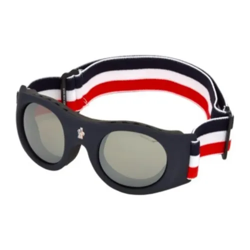Moncler Пластик OVAL SUNGLASSES Унисекс Черный