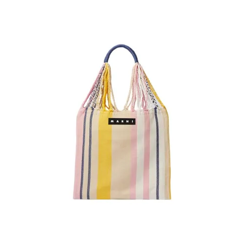 MARNI Ткань Hammock Сумка Маленькая Женская Розовая и Желтая и Белая