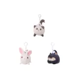 Кошка (белая), кролик, щенок (черный)