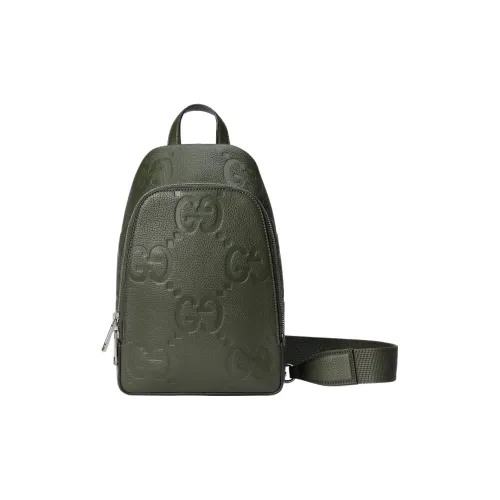 GUCCI Сумка через плечо из кожи большая мужская темно-зеленая