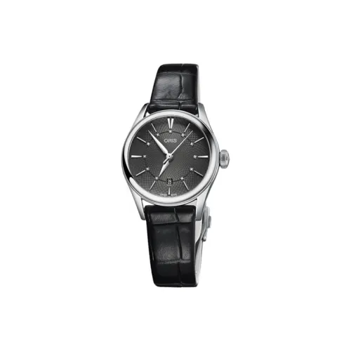 Oris Culture Collection Автоматический Механический Механизм Женские Часы 28 мм Черный Циферблат Корпус из Нержавеющей Стали Кожаный Ремешок