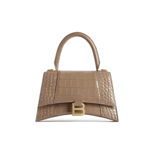 Balenciaga HOURGLASS Телячья кожа Сумка Hourglass Сумка Маленькая Женская Светло-Коричневая