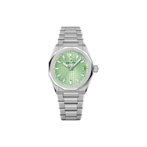Зенит Автоматический Механический Часы Мужские 36 мм Зеленый Циферблат Корпус из Нержавеющей Стали Ремешок из Нержавеющей Стали