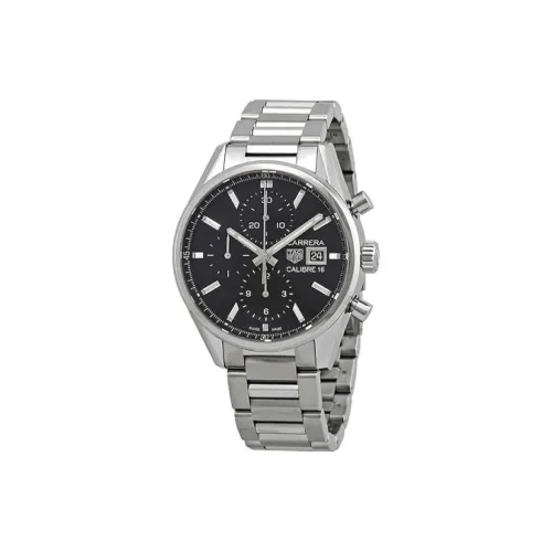 TAG HEUER Автоматический Механический Механизм Мужские Часы Часы 41 мм Черный Циферблат Корпус из Нержавеющей Стали Ремешок из Нержавеющей Стали