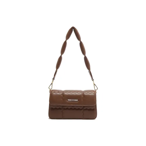 MICOCAH ПУ (полиуретан) Сумка через плечо Маленькая квадратная сумка Сумка через плечо Сумка на плечо Женская Шоколадный коричневый Figaro Черный