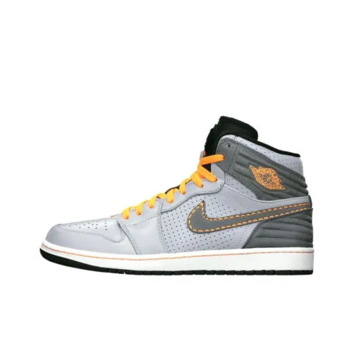 Jordan Air Jordan 1 Retro 93 Wolf GREY Orange High Top Винтажные баскетбольные кроссовки Мужской Серый Оранжевый