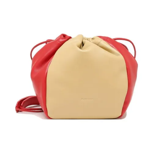 JIL SANDER Lambskin Bucket Bags Crossbody Bags Shoulder Bag Women's Red Beige