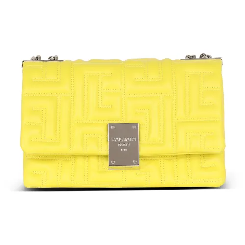 BALMAIN 1945 Lambskin Сумка через плечо сумка для женщин желтая