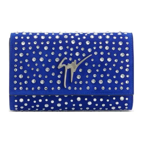 Giuseppe Zanotti GZ Замша Одно плечо Через плечо Клатч Женские Электрический синий