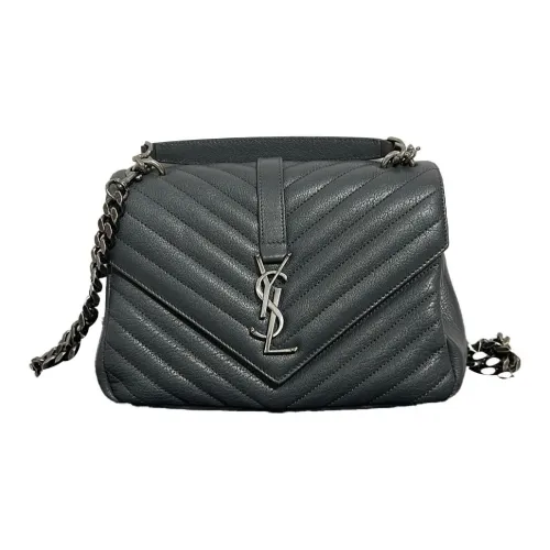SAINT LAURENT Монограмма Lambskin Portable Crossbody Bag Shoulder Bag Medium Women's Gray