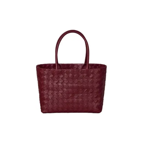 Bottega Veneta Lambskin Tote Bag Shopping Bag Handbag Small Women's Bordeaux Red Bottega Veneta Lambskin Сумка-тоут Сумка для покупок Сумка Маленькая Женская Бордовый Красный