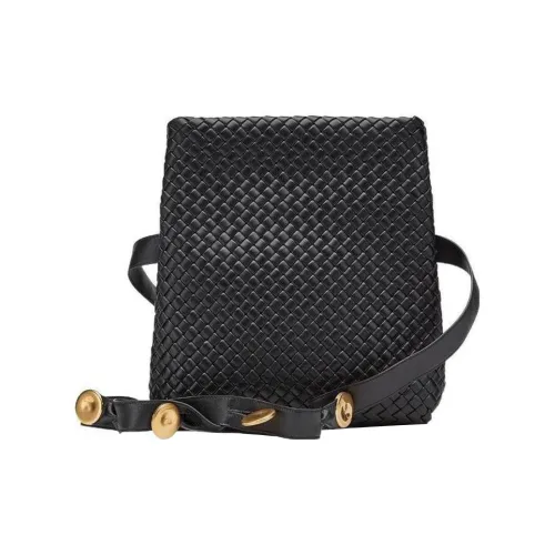 Bottega Veneta Сумка через плечо из натуральной кожи женская черная