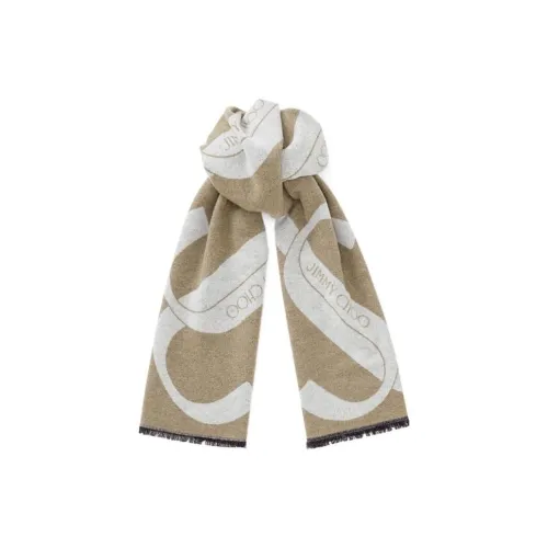 Jimmy Choo Вязаные шарфы Женские Коричневый Белый