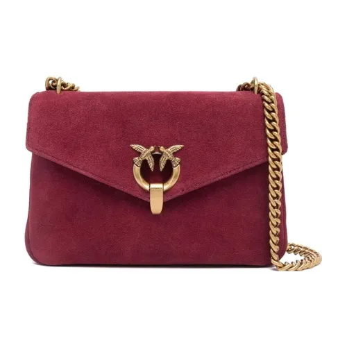 PINKO Телячья кожа Сумка через плечо Стандартная Женская Бордовый