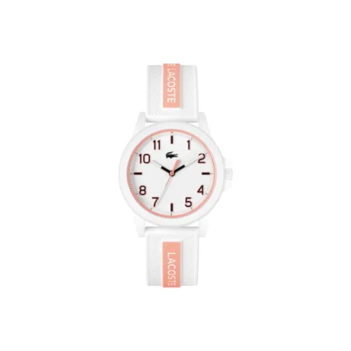 LACOSTE Наручные часы Кварцевый механизм Смольный ремешок 36 мм Белый циферблат Детский