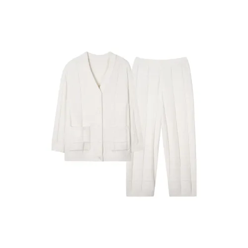 Sha Qian Пижамный комплект Осенний и Зимний Женские Белые