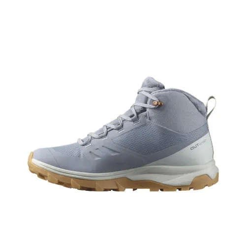 SALOMON Outsnap Cswp Амортизация Износостойкий Высокий Топ Уличная Обувь Женская Синяя