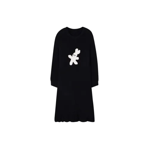 Sha Qian Ночная сорочка Осенне-зимняя Женская Черная