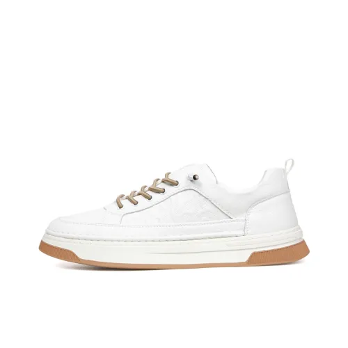 Wit Slip-resistant Abrasion-resistant Low-top Skateboard Shoes Men's White Wit Противоскользящие Износостойкие Низкие Кеды для Скейтбординга Мужские Белые