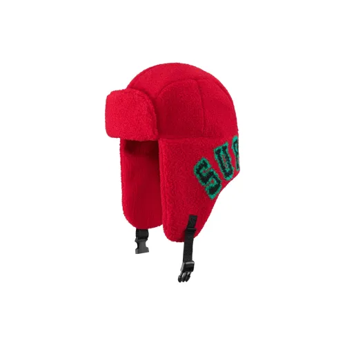 Supreme Смесовая шерсть Шапка-ушанка Унисекс Красная