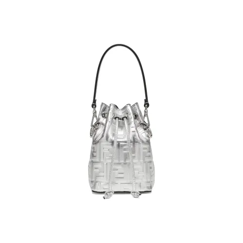 FENDI Mon Tresor Телячья кожа Ведрообразная сумка Сумка через плечо Сумка Маленькая Women's Silver