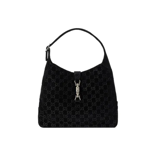 GUCCI Jackie 1961 Вельветовая сумка через плечо женская черная