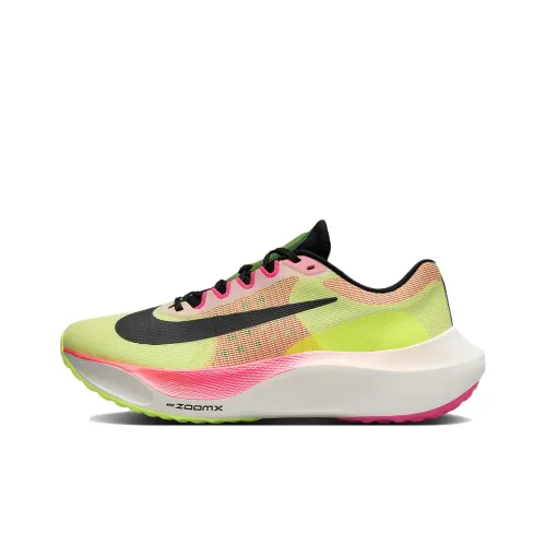 Nike Zoom Fly 5 Slip-Resistant Low-Top Беговые кроссовки Мужские Зеленый Желтый