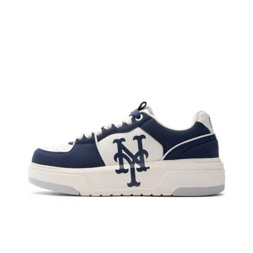 MLB Chunky Liner Slip-Resistant Abrasion-Resistant Low-Top Skateboard Shoes Unisex White Blue MLB Chunky Liner Slip-Resistant Abrasion-Resistant Низкие Кроссовки для Скейтбординга Унисекс Белый Синий