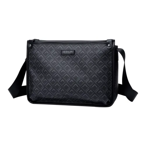 GOLF Водонепроницаемая тканевая сумка через плечо среднего размера мужская черная