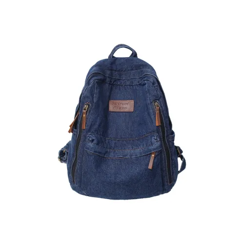 BALANG Denim Backpack Unisex Dark Blue Light Blue