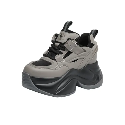 SANTA BARBARA POLO RACQUET CLUB Низкий топ толстая подошва кроссовки женские серые