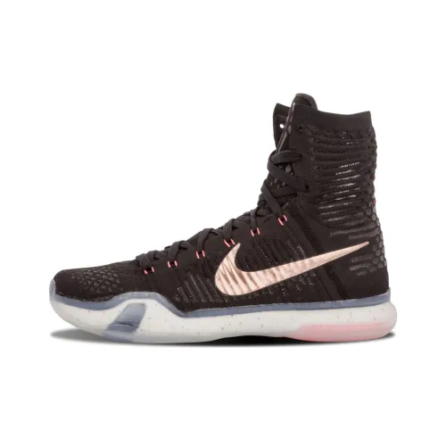 Nike Kobe 10 Elite High 'Розовое золото' Пачка Нелипкий Легкий Высокий Топ Баскетбольные кроссовки для игры Мужской Розовое золото
