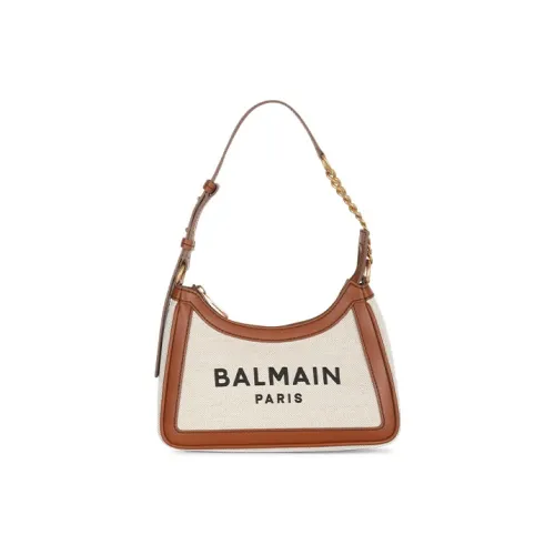 BALMAIN B Army Холст и Кожа Сумка Сумка Женская Бежевая