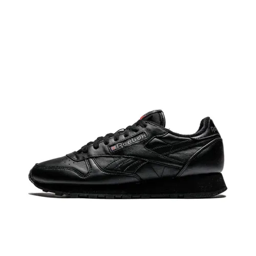 Reebok Classic Leather Low Топ Повседневные Беговые Кроссовки Унисекс Ярко-черные