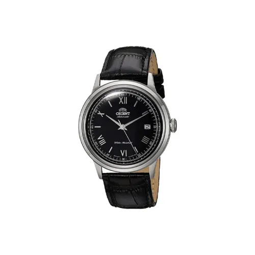 ORIENT Автоматический Механический Механизм Коровья Кожа Ремешок Часы 41 мм Мужские Часы Черный Циферблат FAC0000AB0