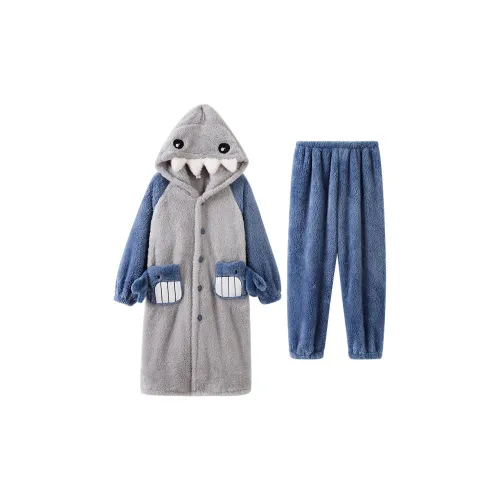 JINXU Светло-синий Унисекс Пижамные комплекты