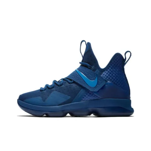 Nike Lebron 14 Agimat Non Bottom Легкий Высокий Топ Баскетбольные кроссовки Мужской Темно-синий