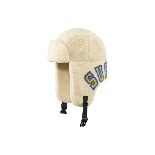 Supreme Смесовая шерсть Шапка-ушанка Унисекс Бежевый