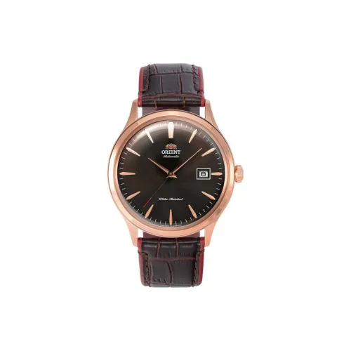 ORIENT Автоматический механический механизм Кожаный ремешок Часы 41,5*49mm Мужские часы Кофейный циферблат Часы FAC08001T0