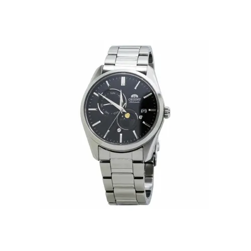 ORIENT Автоматический Механический Механизм Нержавеющая Сталь Ремешок Часы 42 мм Мужские Часы Черный Циферблат