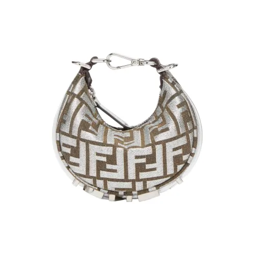 FENDI Fendigraphy Ткань Сумка на запястье Extra Mini Женская Коричневая