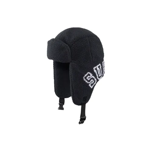 Supreme Смесовая шерсть Шапка-ушанка Унисекс Черная