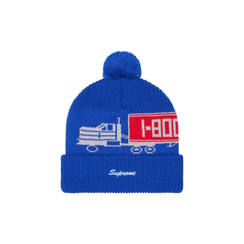 Supreme Акриловые шапки-бини унисекс синие