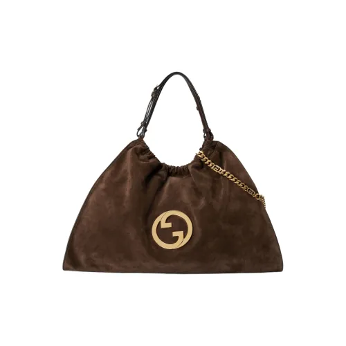 GUCCI Blondie Замша Тоут Сумка Сумка для покупок Сумка Большая Женская Коричневая